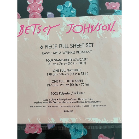Betsey Johnson Gummy Bear Sheets NEW - Picture 3 of 6